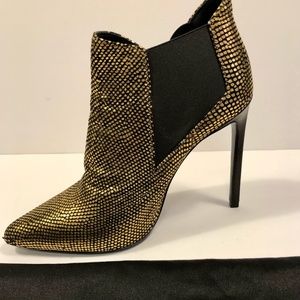 Saint Laurent Gold Leather Ankle Boot